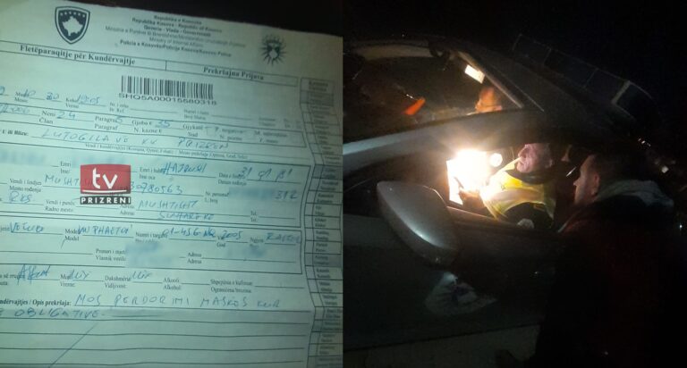 Lutogllavë: Polici pa maskë i shqipton një qytetari gjobë