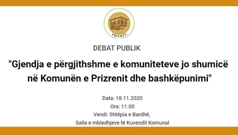 Shtyhet debati publik i paraparë për datën 18 nëntor 2020!
