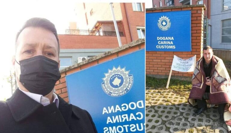 Afaristi prizrenas Bekim Muriqi, sërish futet në grevë urie para Doganës së Kosovë
