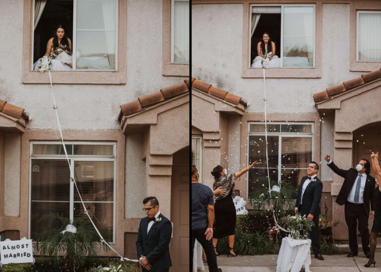 SHBA: Dasmë në pandemi, nusja me COVID-19 martohet nga dritarja