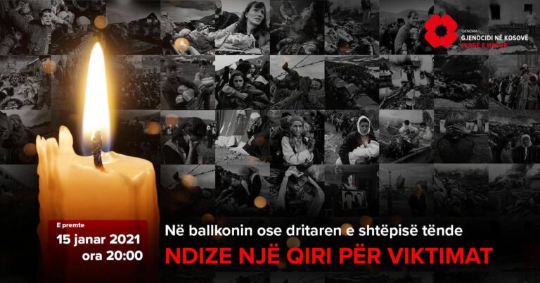 Të premten në mbrëmje ftohen gjithë shqiptarët kudo që janë, të ndezin qirinj për viktimat e Gjenocidit në Kosovë