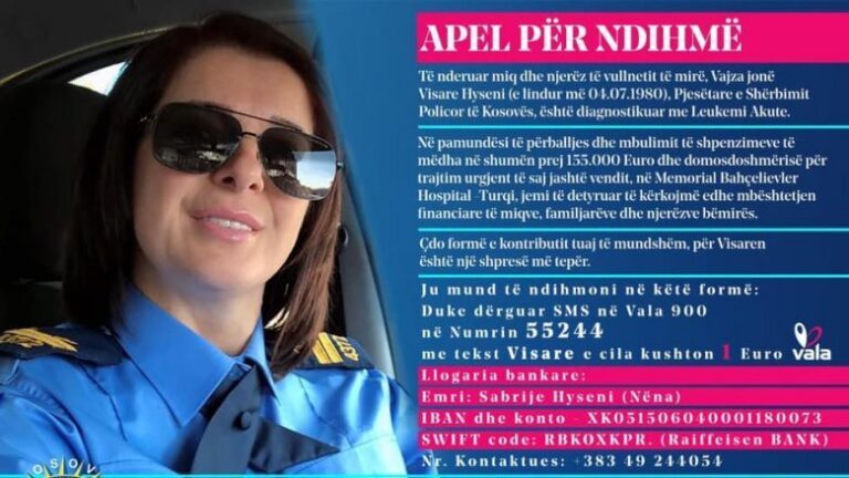 Policja Visare Hyseni shërohet nga leukemia