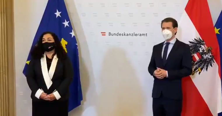 Osmani takon kancelarin Kurz, ky përmend dialogun dhe i premton përkrahje Kosovës