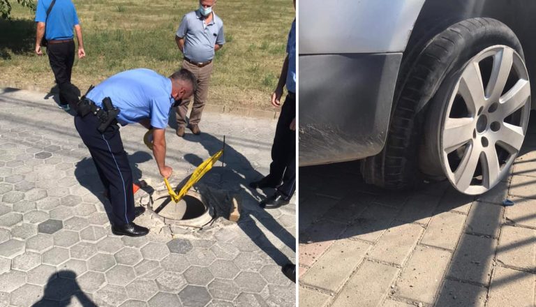 Aksidentohet një veturë duke rënë në pusetën e hapur në rrugën ” Liman Shala”