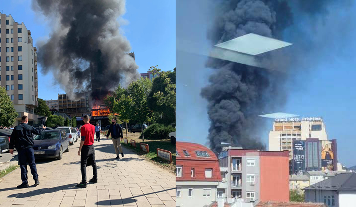 Zjarr i madh në qendër të Prishtinës
