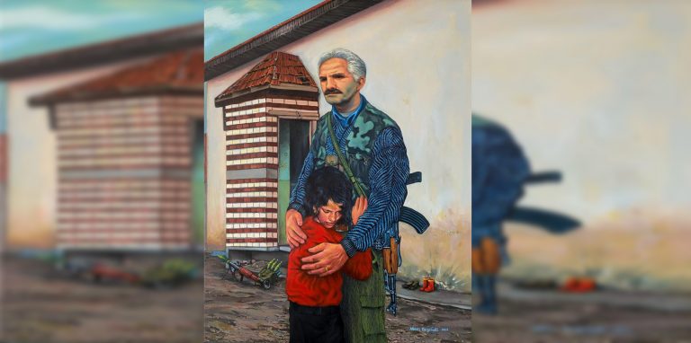 Fotografia ikonike e Hamëz Jasharit me të bijën, jetësohet edhe në pikturë