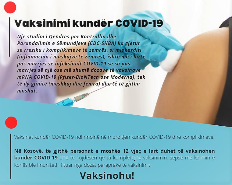 Ministria e Shëndetësisë: Komplikimet në zemër më të larta pas infektimit me COVID-19, sesa pas vaksinimit