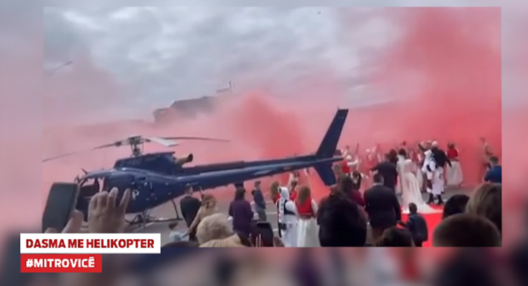 Dasma madhështore, nusen e marin me helikopter në Mitrovicë