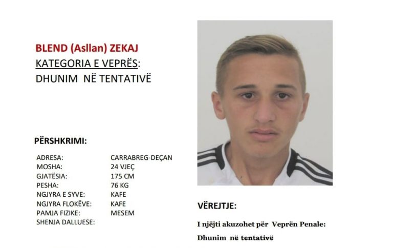 Policia kërkon ndihmë për arrestimin e një personi nga Deçani, i dënuar për dhunim në tentativë