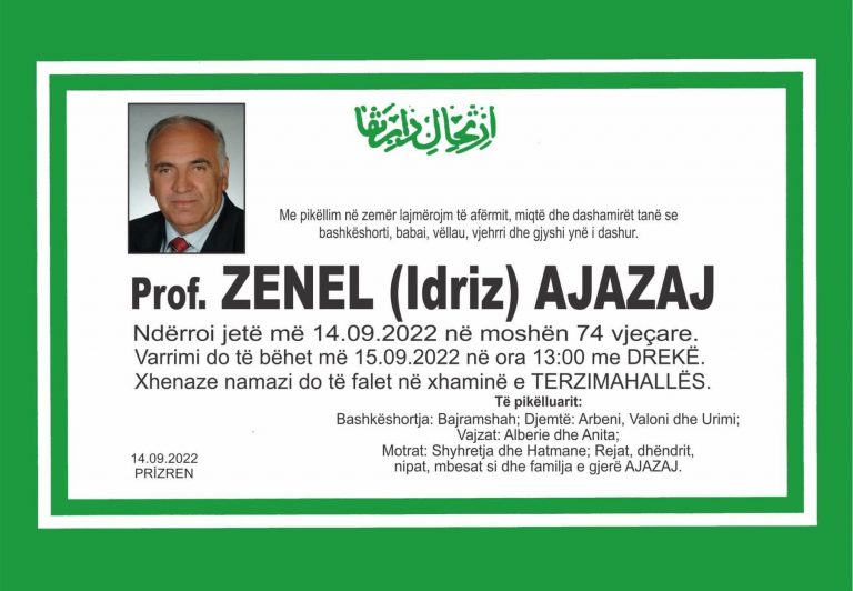 Ndahet nga jeta veterani i arsimit, Zenel Ajazaj