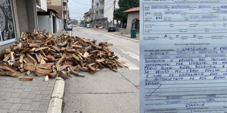 Gjobitet me 300 euro kryefamiljari në Gjakovë pasi kishte lënë drurë në trotuar duke penguar lëvizjen e lirë