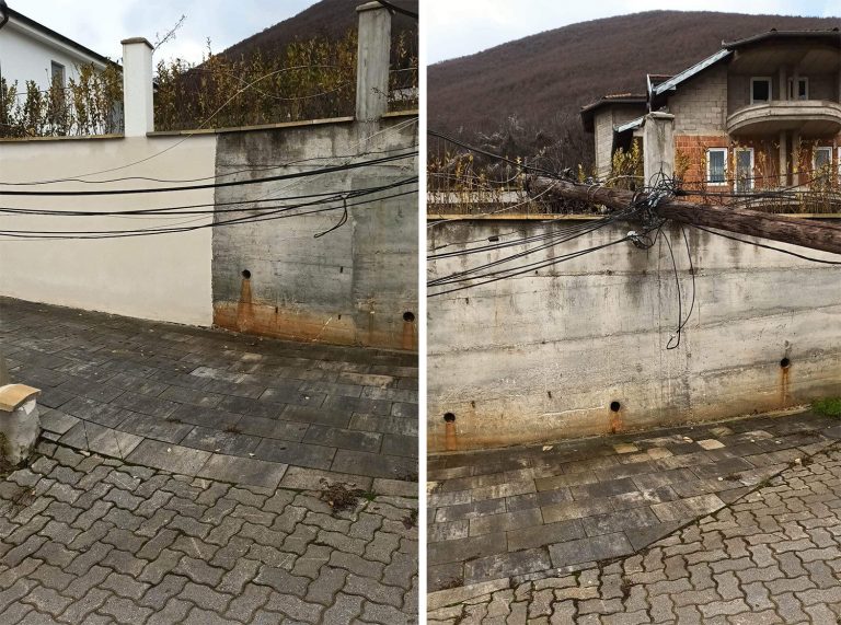 Dëmtohen nga erërat e forta edhe shtyllat elektrike në lagjen “ Ajazaj” të Zhurit, kërkohet sanim urgjent i tyre