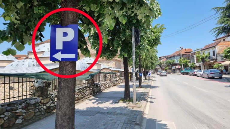 Dëmtimi i lisave nga vendosja e shenjave të parkingut në Prizren