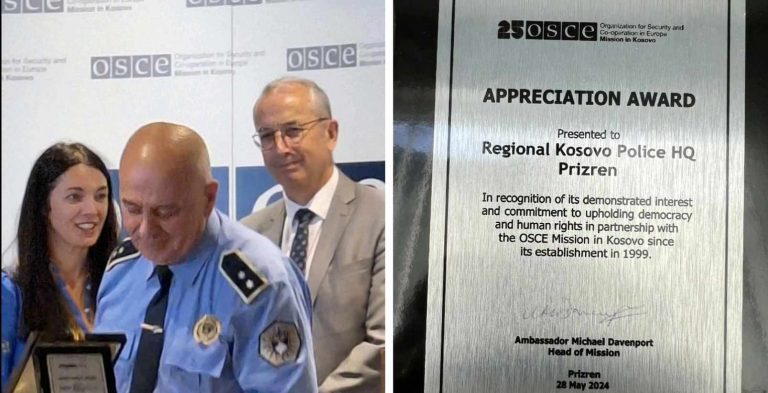 Ambasadori Michael Davenport ndan mirënjohje për Drejtorinë Rajonale të Policisë në Prizren