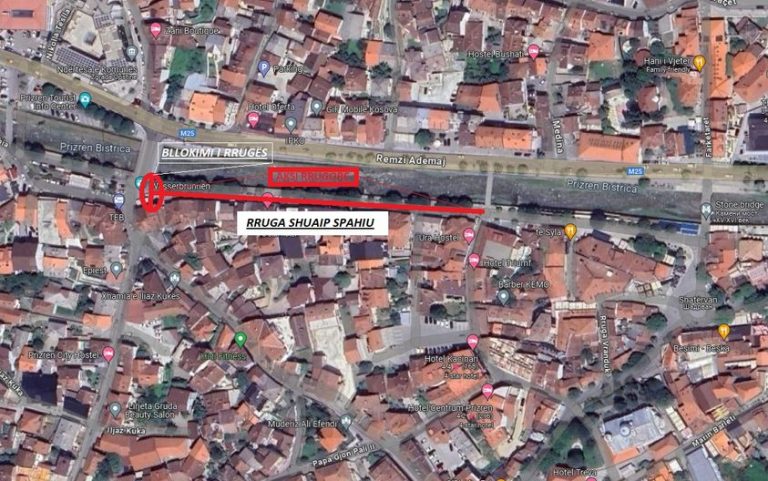 Të hënën në Prizren rruga “Shuaib Spahiu” do të jetë e bllokuar për automjete