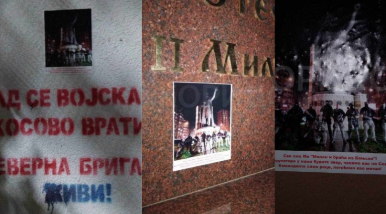 Largohen posterat me foton e Radojçiqit që u vendosën në tri komuna në veri