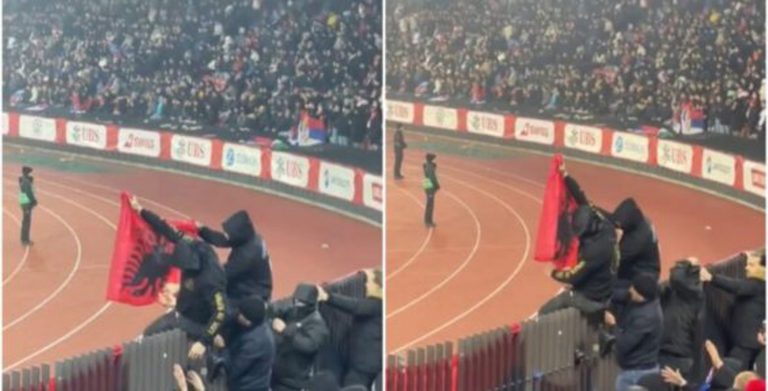 Tifozët serbë dogjën flamurin shqiptar në ndeshjen ndaj Zvicrës