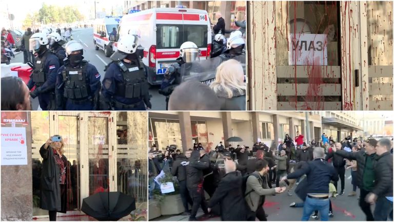 Përleshje, arrestime, vezë para Kuvendit të Beogradit