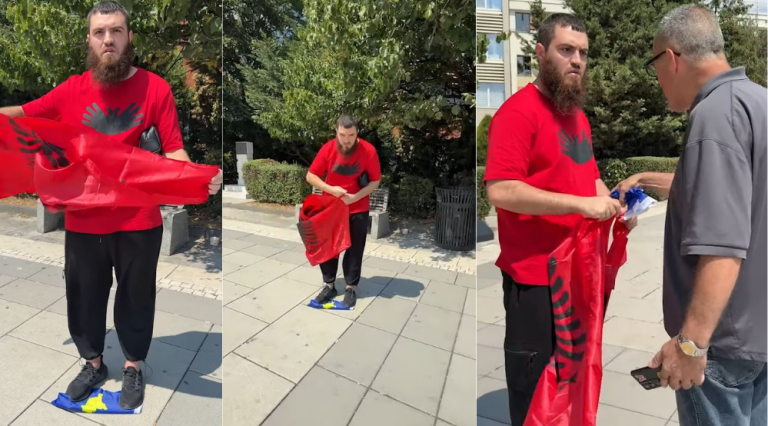 Shkeli me këmbë flamurin e Kosovës në sheshin e Prishtinës, nga Prokuroria thonë se nuk ka elemente të veprës penale